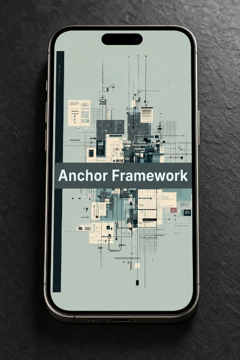 Phone displaying 'Anchor Framework' on a dark surface
