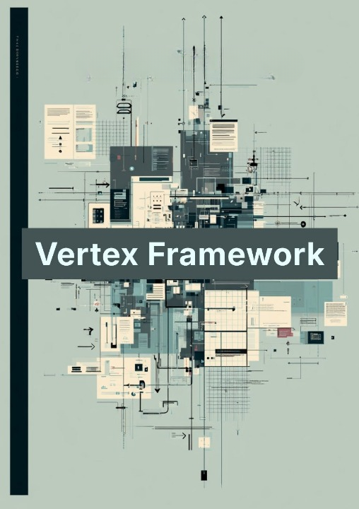 Book cover of 'Vertex Framework' with geometric design on a light blue background